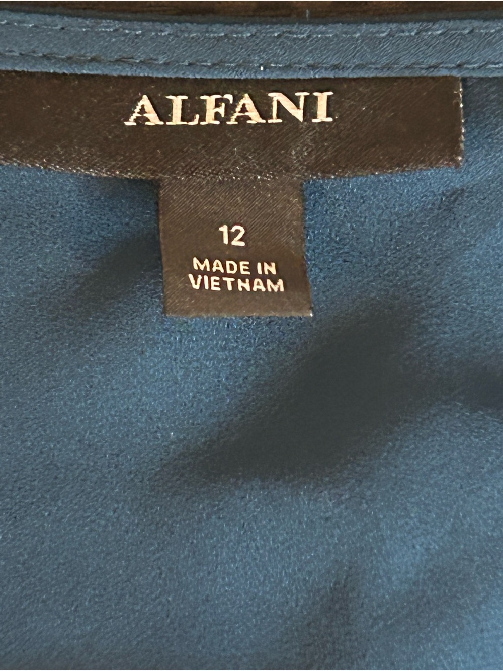 Alfani Women’s Size 12 Cobalt Blue V-Neck Ruffle Bell Sleeve Blouse - Picture 4 of 7